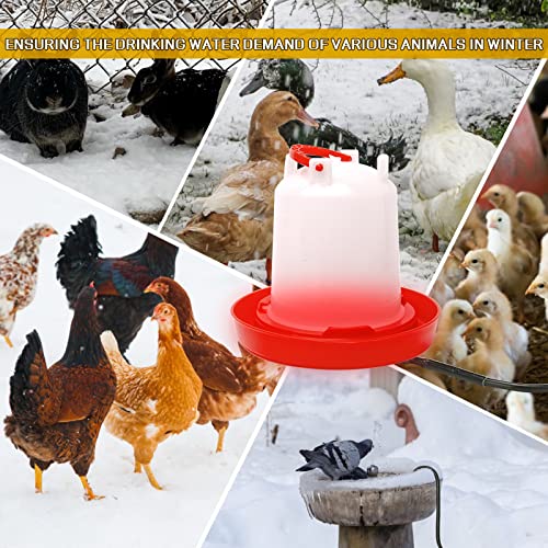 1 Pcs Poultry Chicken Water Heater, 120 V 20W Silicone Winter De-Icer Chicken Water Heating Base Poultry Founts with 47.2 Inch Power Cord for Drinking Fountains Chicken Coop