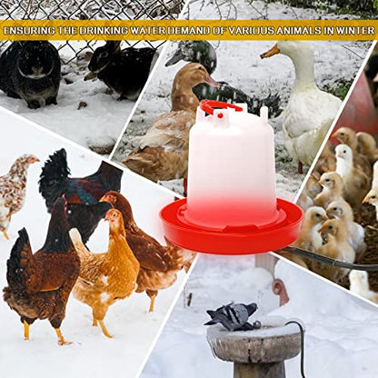 1 Pcs Poultry Chicken Water Heater, 120 V 20W Silicone Winter De-Icer Chicken Water Heating Base Poultry Founts with 47.2 Inch Power Cord for Drinking Fountains Chicken Coop