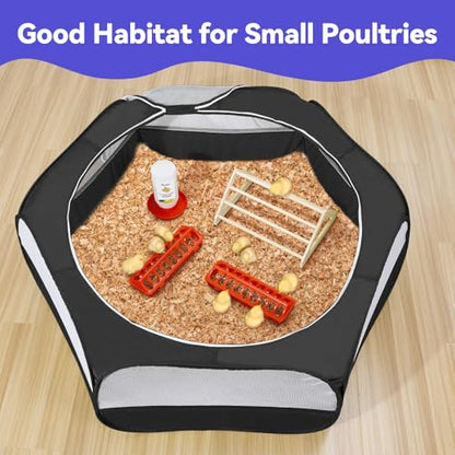 Pawaboo Chick Brooder Box for Chick Starter Kit, Brooder Pen/Chicken Supplies Brooders Box with Chicks Perch Brooding Up to 15 Chicks, Duck and Quail, Black - color: Z-Black