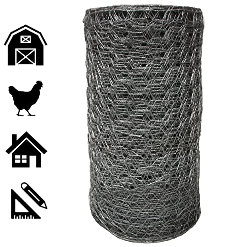 Acorn Chicken Wire 1" X 24" X 150', Perfect for Garden Fencing, Animal Barrier, Plant Supports and DIY Projects, Galvanized Steel - size: 2' Wide X 25' Long, style: 1" Hexagon Pattern