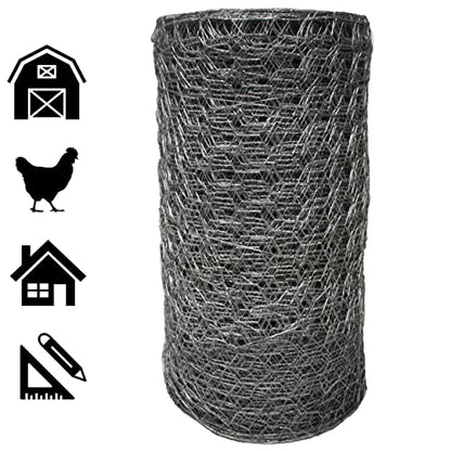 Acorn Chicken Wire 1" X 24" X 150', Perfect for Garden Fencing, Animal Barrier, Plant Supports and DIY Projects, Galvanized Steel - size: 2' Wide X 25' Long, style: 1" Hexagon Pattern