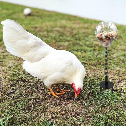 Oooct 2 Pack Chicken Pecking Toys with Swing Feeder, Coop Slow Feeder Toy for Chickens, Chicks, Ducks, Hens, Parrots & Poultry Enrichment - size: 2 Pack