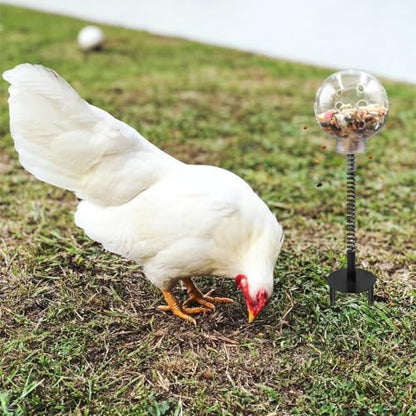 Oooct 2 Pack Chicken Pecking Toys with Swing Feeder, Coop Slow Feeder Toy for Chickens, Chicks, Ducks, Hens, Parrots & Poultry Enrichment - size: 2 Pack