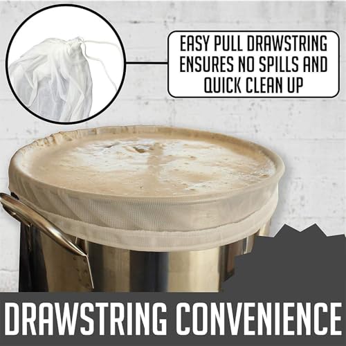 Strong Double Stitched Filter Bags Sturdy Brewing Meshes Filter Bags for Beer and Soys Milk with Drawstring Design