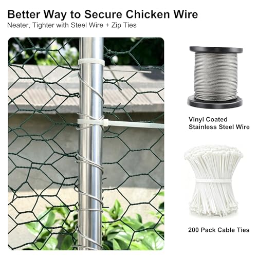 HERBAN 2026 Upgraded Chicken Coop with All-Around Heavy-Duty Cloth, 9.8x13.1x6.4 ft Large Metal Walk-in Outdoor Chicken Run Pen for Yard, Spire Roof Poultry Cage for Hens, Ducks - size: 157.2"L x 117.6"W x 76.8"H