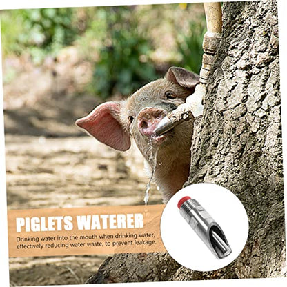 Kisangel 10pcs Automatic Stainless Steel Pig Waterer Feeder Nipple Drinker Efficient Livestock Watering System for Farm Use