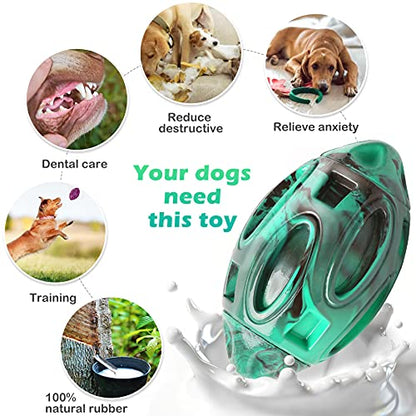 Pawzone 2 Pack Squeaky Dog Toys for Aggressive Chewers Large Medium Small Puppy Interactive Dog Chew Toy Durable Rubber Indestructible Tough Ball (Blue Green) - color: 2 pack blue green