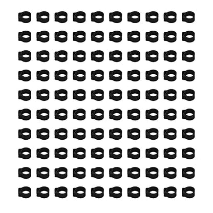 Omabeta 100PCS Reusable 8mm Pigeons Identification Leg Rings for Easy Dovecot Management and Marking, Lightweight Plastic Bands for Poultry Supplies (Black) - color: Black