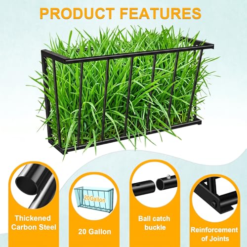 Wall Mount Hay Rack, 30" Steel Hay Feeder& Blanket Holder,20 Gallon Capacity Livestock Feeder for Goats, Sheep and Storage