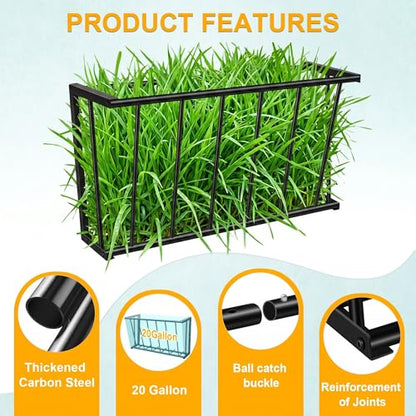 Wall Mount Hay Rack, 30" Steel Hay Feeder& Blanket Holder,20 Gallon Capacity Livestock Feeder for Goats, Sheep and Storage