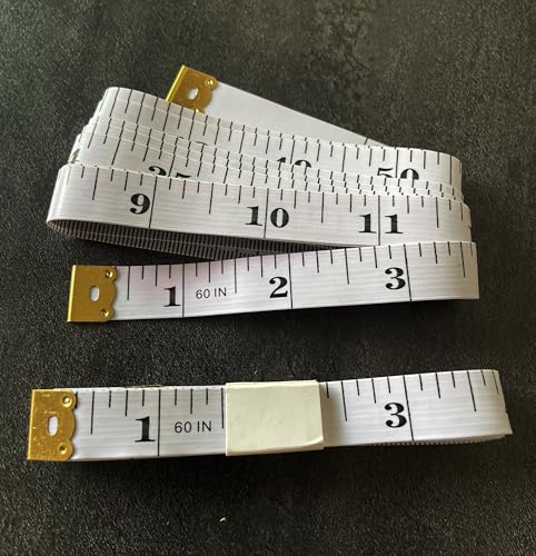Soft Tape Measure Double Scale Measuring Tape Body Sewing Flexible Tailor Craft Vinyl Ruler for Weight Loss Medical Body Measurement, Has Centimetre Scale on Reverse Side (2pcs White-60 inch) - color: 2pcs White-60 inch