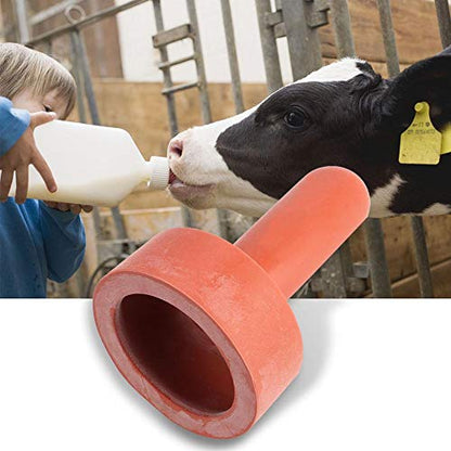 5Pcs Small Animal Milk Drink Nipple, 4.2in Length Rubber Snap On Calf Nipple Livestock Feeding Nursing Watering Supplies