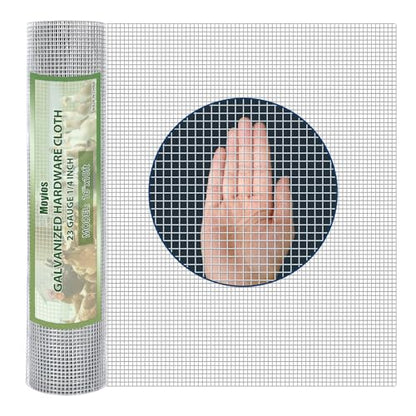 Hardware Cloth 1/4 Hot Dip Galvanized Wire Mesh Roll 23 GA Building&House Repaird Wire Fence Mesh - for DIY, Coops, Rabbit,Snake Fences, DIY Crafting,Plants Protective& Screen Mesh Silver - color: Silver(16IN*10FT-1/4)