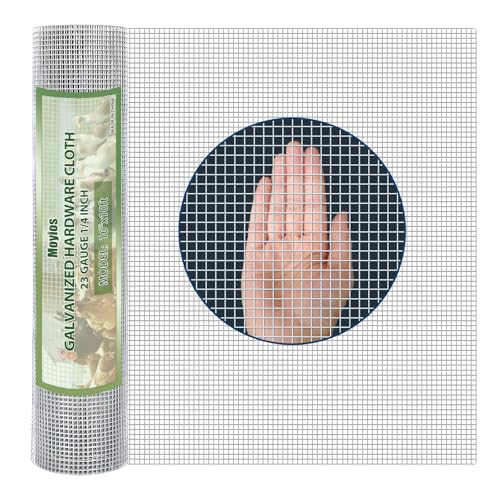 Hardware Cloth 1/4 Hot Dip Galvanized Wire Mesh Roll 23 GA Building&House Repaird Wire Fence Mesh - for DIY, Coops, Rabbit,Snake Fences, DIY Crafting,Plants Protective& Screen Mesh Silver - color: Silver(16IN*10FT-1/4)
