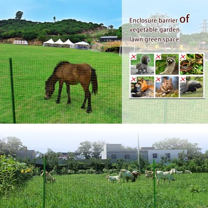 Hardware Cloth 1' 36in x 100ft Chicken Wire, Green Garden Fence, PVC Coated Metal Welded Wire Mesh for Preventing Snakes, Raccoons, Foxes, Poultry Netting - size: 1inx36inx100ft