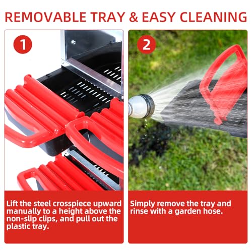Chicken Nesting Box,Nesting Boxes for Chickens,Roll Away Nesting Boxes,10 Hole 2 Layer Hen Nest Boxes with Legs,Chicken Nesting Boxes,Easy Egg Collection,Cleanable Pull Out Hen Roosting Boxes - color: Red, size: 10 Holes Without Stand