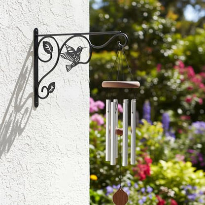 2 Pack Heavy Duty Plant Hooks for Hanging - 12 Inch Metal Wall Hangers Indoor/Outdoor, Sturdy Plant Bracket for Bird Feeders, Planters, Lanterns, Wind Chimes - Patio, Garden, Home Decor (Black) - style: 2-Pack Bird
