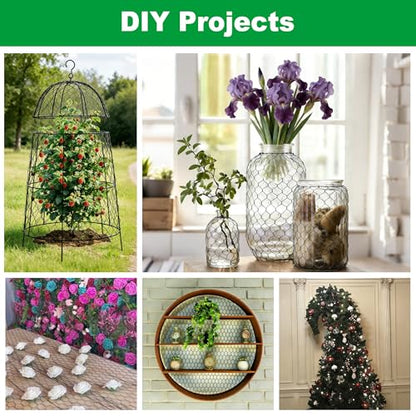 Chicken Wire Fencing,PVC Coated 16inx26ft Hexagonal Mesh Protector Plants Wire for Poultry,Duck,Floral Garden Vegetables Barrier Fence Netting - size: 16inx26ft/16inx315in