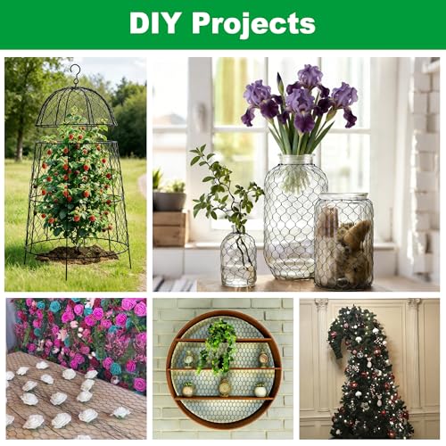 Chicken Wire Fencing,Vinyl Coated Metal Hexagonal Mesh Poultry Netting 16inx13ft Green Hardware Cloth Rabbit Wire for Pet,Goose,Duck Garden Farmer & Plant - size: 16inx13ft/16inx157.5in