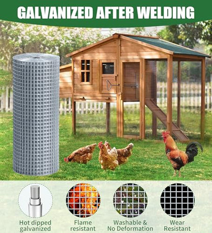 Hardware Cloth 1/4 Hot Dip Galvanized Wire Mesh Roll 23 GA Building&House Repaird Wire Fence Mesh - for DIY, Coops, Rabbit,Snake Fences, DIY Crafting,Plants Protective& Screen Mesh Silver - color: Silver(16IN*10FT-1/4)