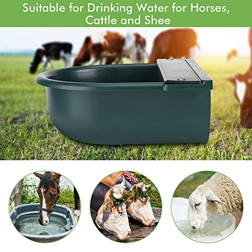 GOTOTOP Automatic Water Trough 4L Automatic Water Bowl Drinking Bowl Valve Water Trough Livestock Drinking Bowl for Horse Cattle Sheep Goat Cow 10.4 x 11.0inch