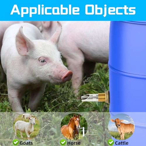 4PCS Pig Waterer Nipple, Automatic Pig Nipple Water Drinker for Barrel Kit, Stainless Steel Hog Water Drinker Feeder with Brass Water Tank Connectors Kit for Pig Goats Swine Piglets Drinking - color: Coppery-4 Pcs