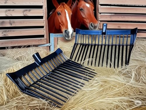 (1) Heavy-Duty Polycarbonate Manure Fork Head (.9" Hole) , Black, USA-Made, Lightweight Replacement Pitchfork Scoop for Stable Cleaning