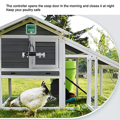 Haofy Automatic Chicken Coop Opener Linear Actuators Electric Poultry House Door Motor Kit with Light, Automatic Chicken Coop Door Opener,Closer (US Plug)