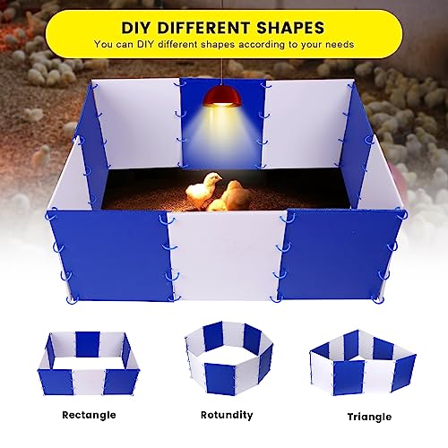 Chick Starter Kit Chicken Brooder Box for 15 Ducks Chicks Portable Coop & Chicken Cage Dog Playpen Panels for Small Animal