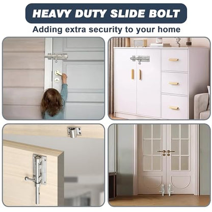 Alise Slide Lock SUS304 Stainless Steel Gate Latch, Slide Bolt Latch,Thickened Heavy Door Latch Lock,8 Inch Brushed Barrel Bolt Latch, Security Slide Latch Lock - color: Brushed, size: 8 Inch (Regular)