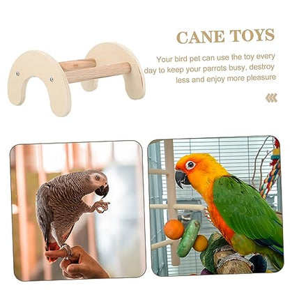 Kisangel Parrot Perch Wooden Stand for Chickens and Birds Smooth Sturdy Design Encouraging Exercise and Balance Safe Chew Material for Rest and Play