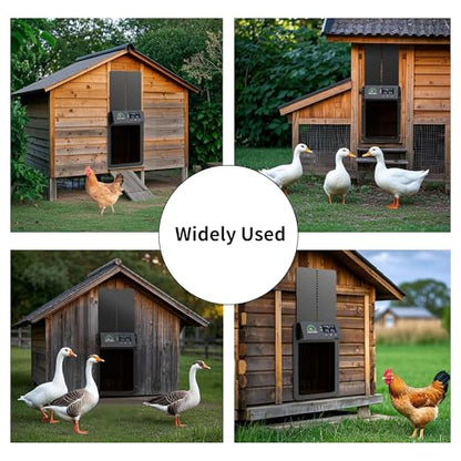 Automatic Chicken Coop Door,Multi-Modes for Chicken Door,Auto Chicken Coop Door with Anti-Pinch Feature,Automatic Coop Door with LCD Display,Run Chicken Automatic Door with Timer & Light Sensor