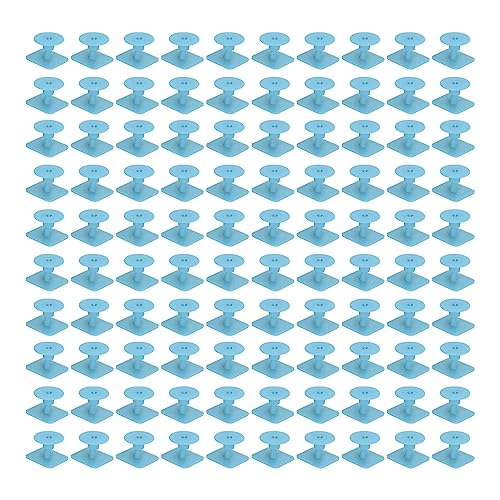 100 Pack Livestock Ear Tags Square Animal Identification Tags Cattle Ear Markers with Marker Pen for Pigs Green (Blue) - color: Blue