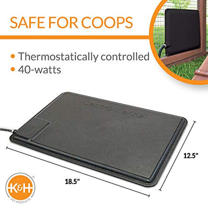 K&H Pet Products Thermo-Chicken Heated Pad Black Small 18.5 X 12.5 Inches