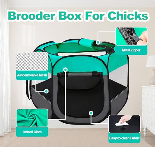 Pop Up Chicken Brooder Starter Kit - Easy to Assemble, Portable & Easy to Clean Brooder Box for Baby Chicks & Ducklings