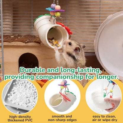 Shappy 1 Pack Rat Enrichment Toys, Wide Opening Rat Foraging Feeder for Various Treats, Hanging Slow Feeder Easy Clean Interactive Small Animal Puzzle Toy, Rodent Cage Accessories for Mice, Parakeets