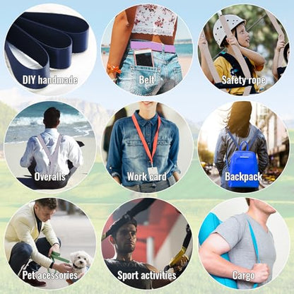 12 Rolls Nylon Webbing 1 inch 1.5 inch 2 inch Nylon Strap Webbing Straps Backpack Straps Nylon Belt, 10 25 50 3.3 Yards Webbing Strapping - size: 1.5 inch-3.3 yards, style: B-12 Colors