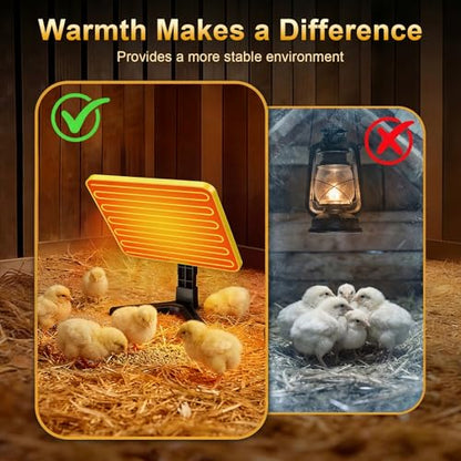 Chick Brooder Plate - Energy Efficient Chick Heating Plate with Adjustable Height and Angle, 50-158°F Digital Temp Control for Winter Chicken Coop, Brooder Box, Ducklings