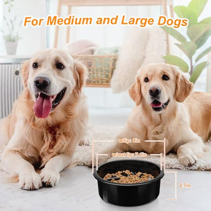 COMESOON Slow Feeder Dog Bowl, Slow Down Eating Anti-Choking Bloat Stop Maze Design Dog Dishes Fit for COMESOON Bowl Stand DB-G03/DB-B03, Black - color: Slow feeder bowl