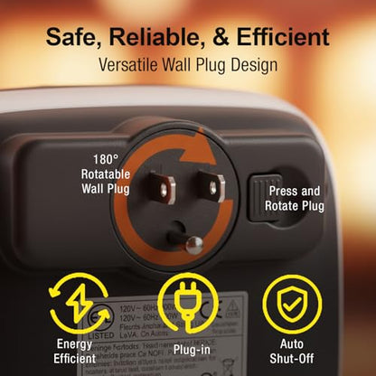 Ontel Handy Heater Turbo Wall Outlet Plug In Heater – Portable Indoor Ceramic Space Heater w/Adjustable Thermostat, 12-Hour Timer, Auto Shut Off, Quiet – Plug In Wall for Office, Bedroom, Camping - size: Pack of 1