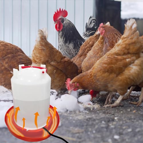Chicken Water Heater Cord, Freeze-Proof Heated Waterer for Chickens & Poultry, Safe Low-Watt Heating Cable Keeps Water Ice-Free in Winter for Ducks, Rabbits & Small Animals (1 Pack)
