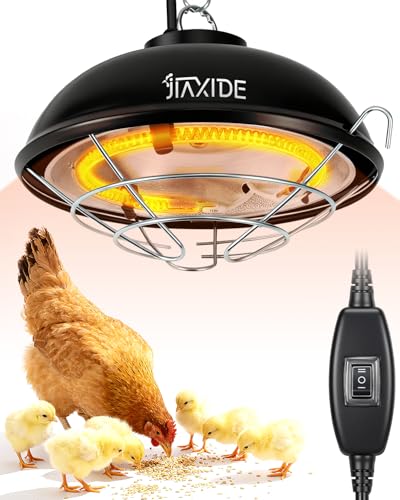 350W Dual-Mode Heat Lamp for Chickens - Long-Lasting Brooder Heater Bulb,Chick Heater with 7.87ft Cord for Chicks, Poultry & Ducklings - size: 350W-8.4"×8.4"×4.5"