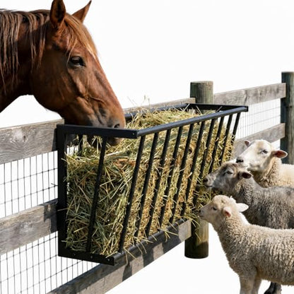 Hay Rack for Goats,40'' Hay Feeder,25 Gallon Goat Hay Rack,Large Capacity Hay Rack for Goats,Wall Blanket Holder,Hay Holder