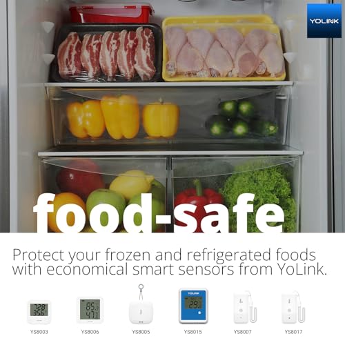 YoLink Smart Wireless Temperature & Humidity Sensor, Wide Temp Range for Fridge, Green House, Pet Cage, App Alerts, Emails, Text/SMS alerts- Hub Required - style: 1-Pack without Hub