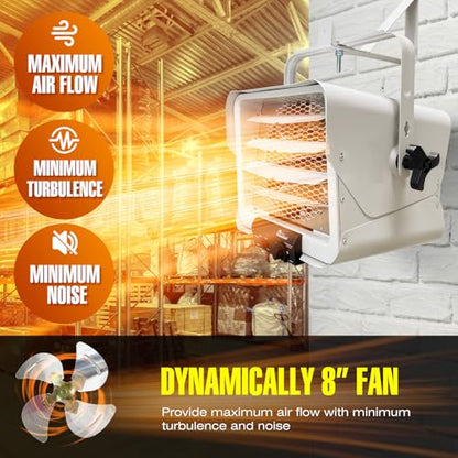 Dr. Infrared Heater DR-966 240-Volt Hardwired Shop Garage Commercial Heater, 3000 Watt / 6000 Watt - size: 14.5 Inches