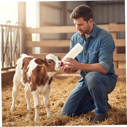 Calf Bottle with Detachable Nipple 2.5L Plastic Nursing Bottle with Regulating Valve and Handle Farm Equipment Calf, Farm Equipment, Goat, Goat Bottles for Feeding Baby Goats