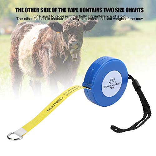 2 5m Cattle Pigs Body Weight Tape Measure, Retractable Animal Body Weight Tape PVC Scales and Pigs Cattle Animal Professional Weightband and Height, for Pigs Cattle