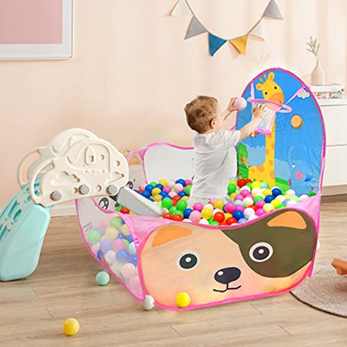 Kids Ball Pit, Pop Up 3+Children Play Tent, Toddler Ball Pool Baby Crawl Playpen with Basketball Hoop, Portable Toys for Girls Boys, 4 ft / 120 cm, Balls Not Included, Animal - style: Animal