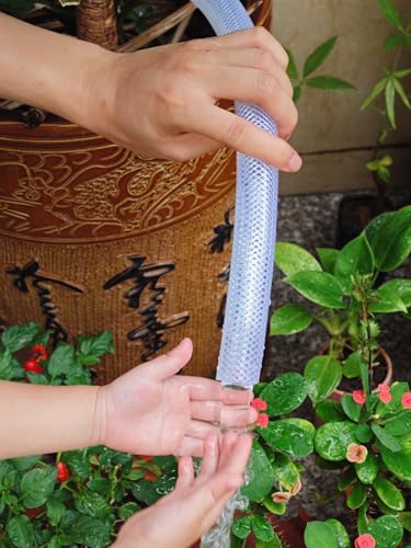 1/2" ID x 3/4" OD - 10 Ft High Pressure Braided Clear PVC Vinyl Tubing Flexible Tube, Heavy Duty Reinforced Hose Tubing - size: 10 ft, style: 1/2" ID x 3/4" OD