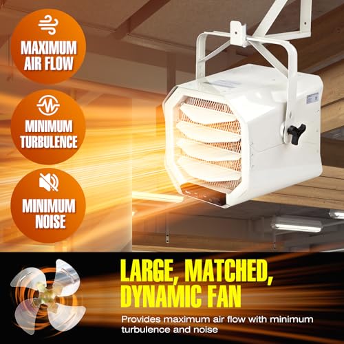 DR. INFRARED HEATER DR-910F 10,000-Watt 240V Heavy-Duty Hardwired Shop Garage Heater Wall/Ceiling Mounted with Remote Controlled Thermostat - size: 22 Inches